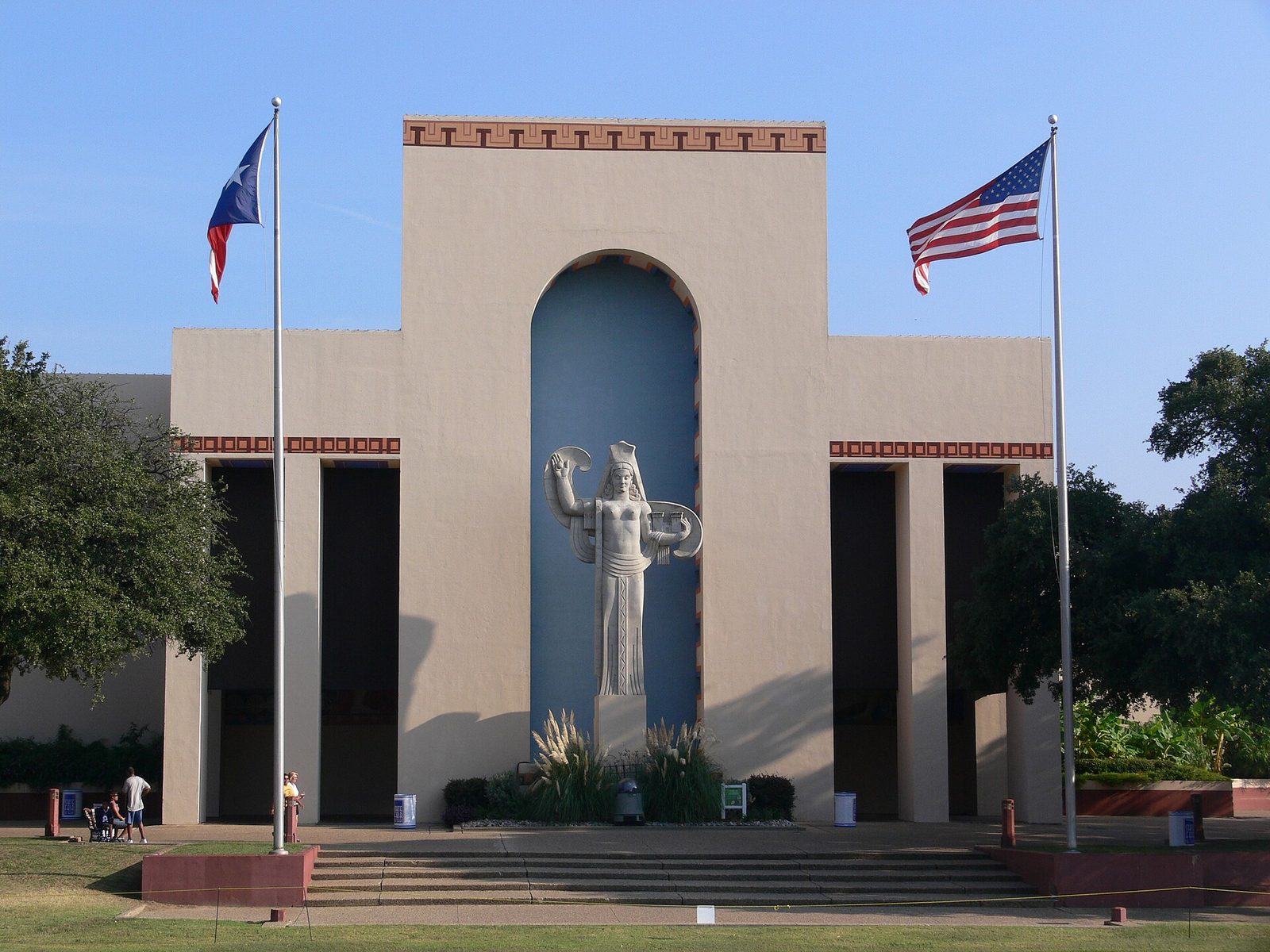 Art deco buildings and esplanade at Fair Park in Dallas